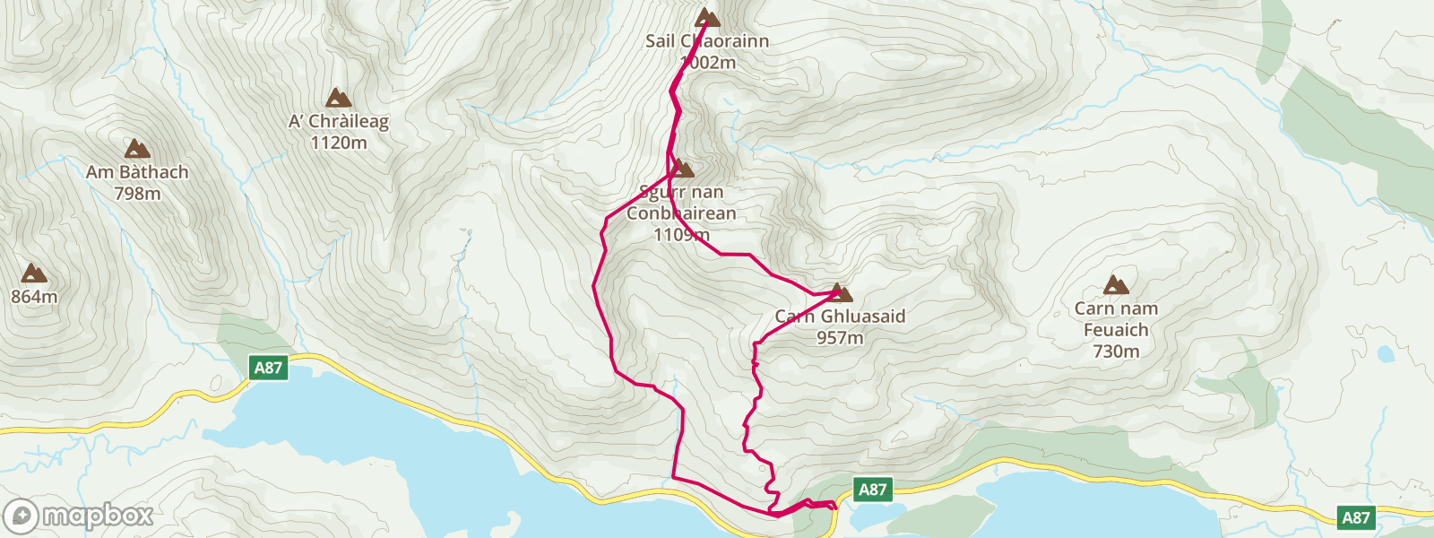 RR NAN CONBHAIREAN, CARN GHLUASAID AND SAIL CHAORAINN