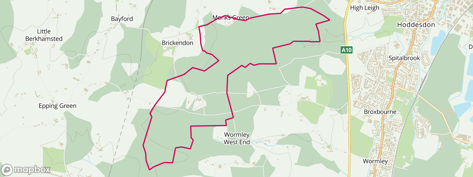 Broxbourne woods and Hertfordshire way circular